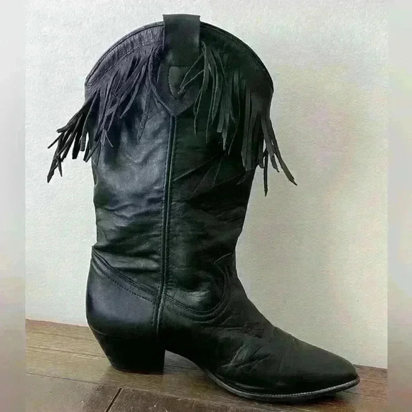 Vintage Acme Fringe Western Boots Made in Mexico Womens size 5 - Picture 4 of 10